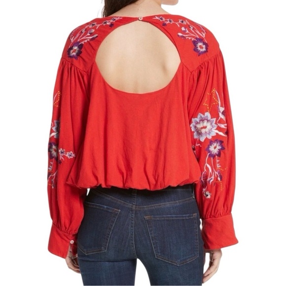 Free People Lita Oversized Floral Embroidered Top - Picture 2 of 7